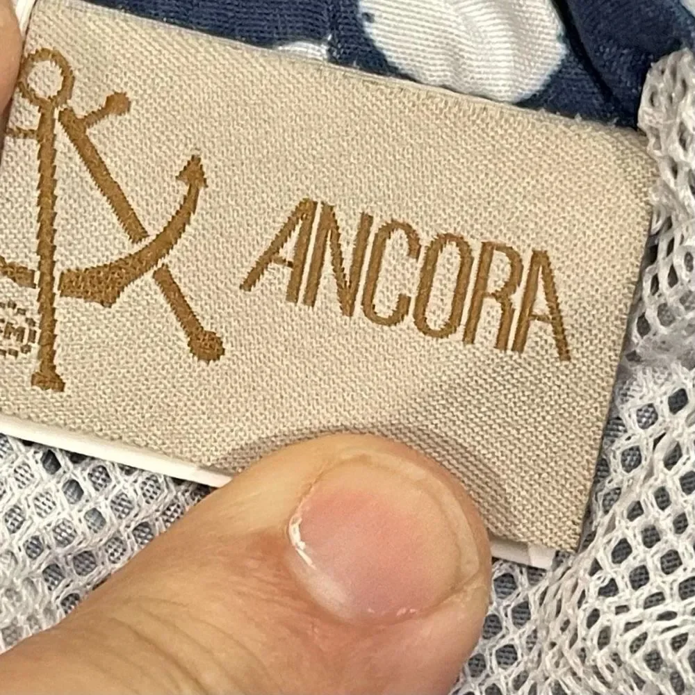 Ancora Navy Polka Dot lined Swim Trunks. Size XL.